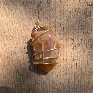 Natural Chunk Pendant of Banded Citrine Agate